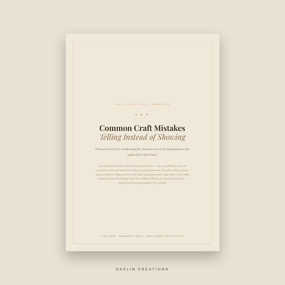 Show Don't Tell Fiction Writing Workbook — Craft Exercises for Writers