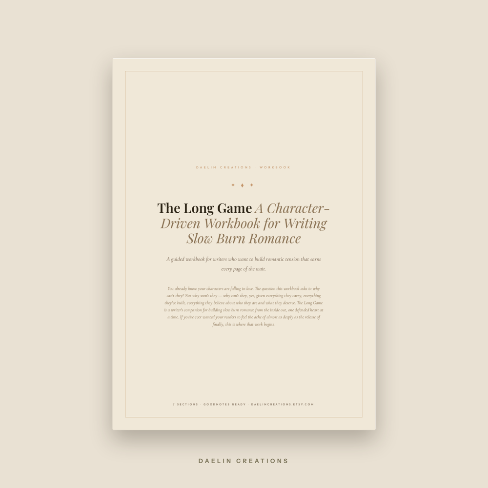 Slow Burn Romance Writing Workbook — Character-Driven Fiction Writing Prompts
